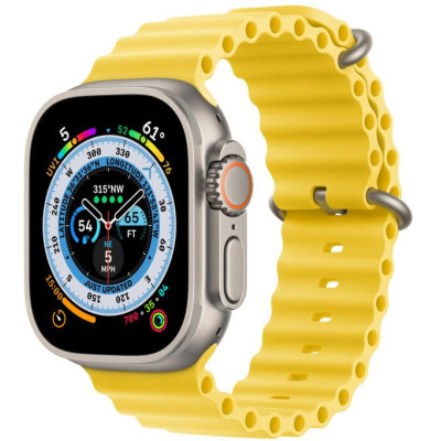 Apple Watch Ultra (GPS + Cellular) 49mm Titanium Case with Yellow Ocean Band (MNH93/MNHG3)