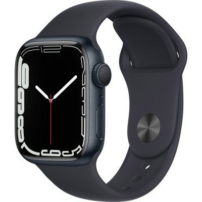 Apple Watch Series 7 GPS 41mm Midnight Aluminium Case with Midnight Sport Band (MKMX3)