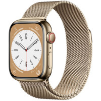 Apple Watch Series 8 GPS + Cellular 45mm Gold Stainless Steel Case with Gold Milanese Loop (MNKP3/MNKQ3)