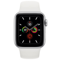 Apple Watch Series 5 (GPS) 40mm Silver Aluminium Case with White Sport Band (MWV62)