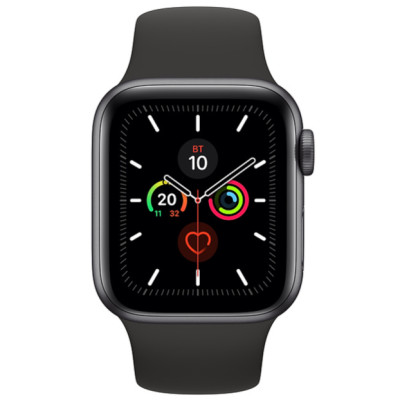 Apple Watch Series 5 (GPS) 44mm Space Grey Aluminium Case with Black Sport Band (MWVF2)