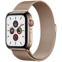 Apple Watch Series 5 GPS + LTE 44mm Gold Stainless Steel Case with Gold Milanese Loop (MWW62, MWWJ2)