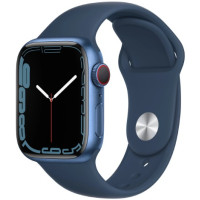 Apple Watch Series 7 GPS + Cellular 45mm Blue Aluminum Case with Abyss Blue Sport Band (MKJT3/MKJA3)