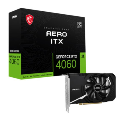 Відеокарта GF RTX 4060 8GB GDDR6 Aero ITX OC MSI (GeForce RTX 4060 AERO ITX 8G OC)