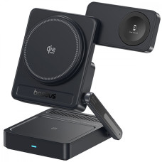 Бездротовий ЗП Baseus PicoGo AF21 3-in-1 Qi2.2 35W (With cable Type-C to Type-C 1m + Power Adapter 45W) black (E0205401)