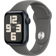 Apple Watch SE 2022 40mm (GPS) Midnight Aluminum Case with Stone Gray Sport Band - Size M/L (MA9A4/MAXG4)