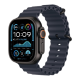 Apple Watch Ultra 2 2024 GPS + Cellular 49mm Black Titanium Case with Navy Ocean Band MYTC3+MYPA3