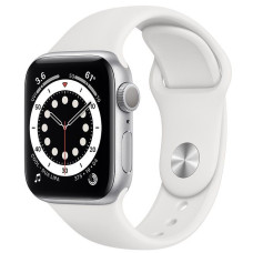 Apple Watch Series 6 (GPS) 44mm Silver Aluminium Case with White Sport Band (M00D3)