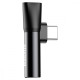 Перехідник AUX Baseus L41 Type-C to Type-C + 3.5mm black (CATL41-01)