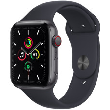 Apple Watch SE GPS + Cellular 44mm Space Gray Aluminum Case with Midnight Sport Band (MKRR3)