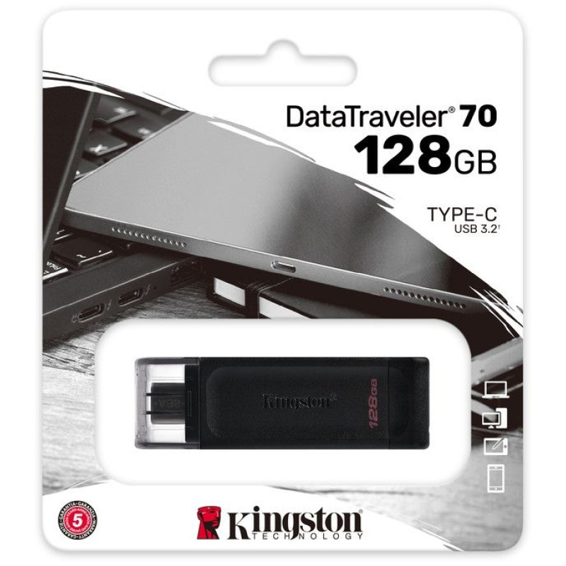 Накопичувач Kingston 128GB USB 3.2 Type-C Gen 1 DT70