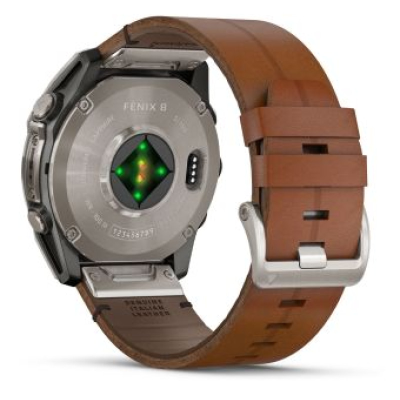 Garmin Fenix 8 51mm AMOLED Sapphire Carbon grey DLC w. Chestnut Leather Band (010-02905-40)
