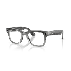 Ray-Ban Meta Wayfarer Gen2 Standard Shiny Transparent Grey Frame/Clear Sapphire Lenses (RW4012 6840MF 53-22)