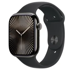 Apple Watch Series 10 GPS + Cellular 46mm Slate Titanium Case w. Black Sport Band - S/M (MWYD3)
