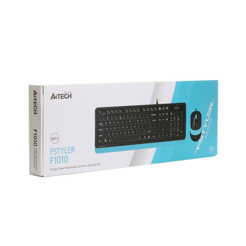Комплект (клавіатура, миша) A4Tech F1010 Black/Blue