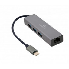 USB-хаб Cablexpert USB Type-C Grey 3-в-1 (A-CMU3-LAN-01)