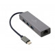 USB-хаб Cablexpert USB Type-C Grey 3-в-1 (A-CMU3-LAN-01)