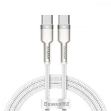 Кабель Baseus Cafule Metal Type-C to Type-C 100W (1m) white (CATJK-C02)