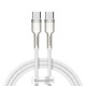 Кабель Baseus Cafule Metal Type-C to Type-C 100W (1m) white (CATJK-C02)