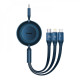 Кабель Baseus Bright Mirror 2 Series 3-in-1 (Micro USB+Lightning+Type-C) 100W (1.1m) blue (CAMJ010203)