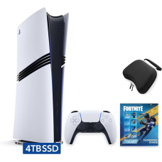 Sony PlayStation 5 Pro 4TB Digital Edition Fortnite Flowering Chaos Bundle with Controller Case - White - Upgraded 4TB Ultra Fast SSD Double the Storage Space Flagship PS5 Pro - White
