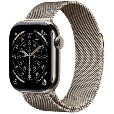 Apple Watch Series 11 GPS + Cellular 46mm Natural Tit. Case w. Natural Milanese Loop - M/L (MFD04)