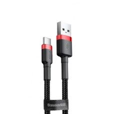 Кабель Baseus Cafule Type-C 3A (1m) red/black (CATKLF-B91)