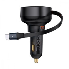 АЗП Baseus Enjoyment Pro Car Charger USB + Retractable Type-C Cable 60W black (C00057800111-00)