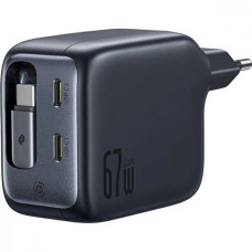 МЗП Baseus EnerCore CJ11 Fast Charger with Retractable Cable 67W (3 Type-C) black (E0121E00)