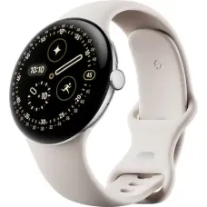 Google Pixel Watch 4 45mm Wifi Polished Silver/Porcelain Band