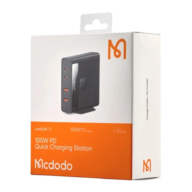 МЗП McDodo Hyperspace Series 100W 4-Port PD Quick Charging Station with C+C 1.2m cable CH-1802 Black