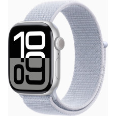 Apple Watch Series 10 GPS 46mm Silver Aluminium Case with Blue Cloud Sport Loop (MWWN3)