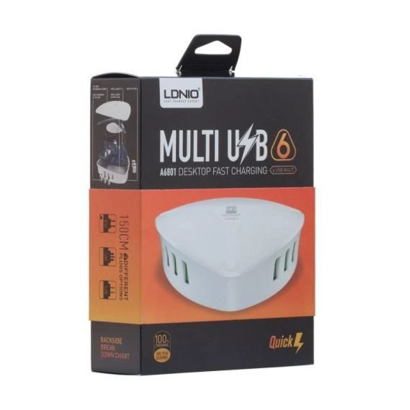 МЗП Ldnio A6801 |6USB, QC3.0, 40W| (white)