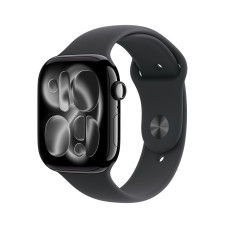 Смарт-годинник Apple Watch Series 11 GPS 42mm Jet Black Alu. Case w. Black Solo Loop - Size 5 (MEW04+MY7U3)