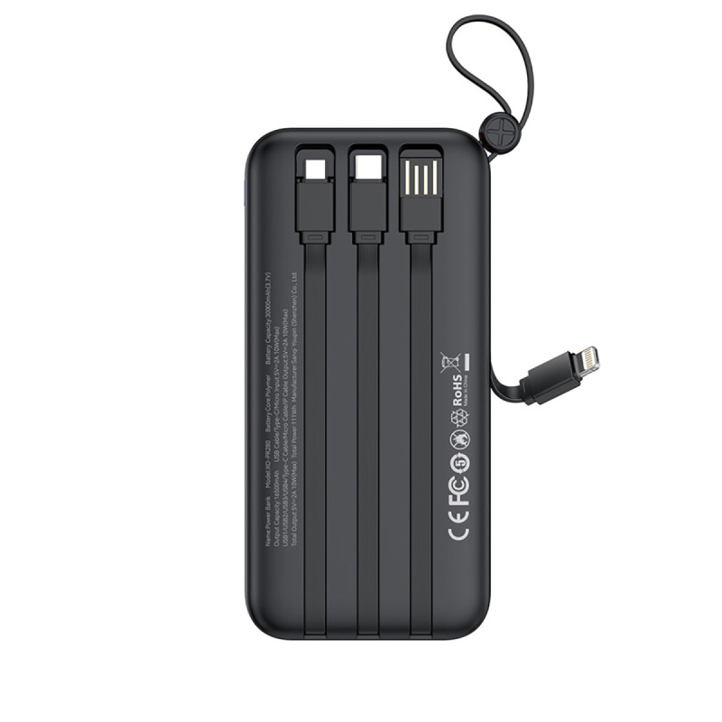 Універсальна мобільна батарея XO PR280 30000mAh 10W Black