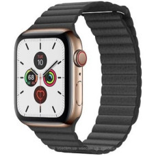 Apple Watch Series 5 LTE 44mm Gold Steel with Black Leather Loop (MWQN2)