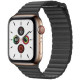 Apple Watch Series 5 LTE 44mm Gold Steel with Black Leather Loop (MWQN2)