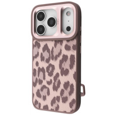 Чохол Kajsa Leopard Pattern with Magnetic Ring iPhone 17 Pro desert titanium (65333)