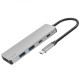 Type-C-Хаб Proove Iron Link 5 in 1 (2*Type-C + 2*USB3 + HDMI) silver (HBIL00222024)