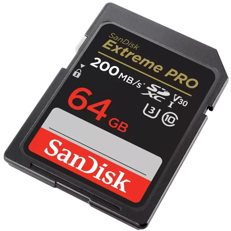 Карта памяти SDXC 64GB UHS-I/U3 Class 10 SanDisk Extreme Pro V30 R200/W90MB/s 4K (SDSDXXU-064G-GN4IN)