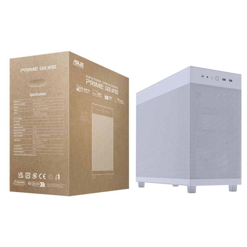 Корпус Asus Prime AP303 Mesh White (90DC00V3-B39000)