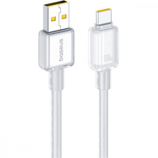 Кабель Baseus Crystal Fast Charging Data USB to Type-C  (Car Charging Supported) 100W/7.5W (1m) white (E0427900)