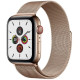 Apple Watch Series 5 GPS + LTE 44mm Gold Stainless Steel Case with Gold Milanese Loop (MWW62, MWWJ2)