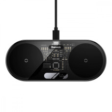 Бездротовий ЗП Baseus Digital LED Display 2in1 20W black (WXSX010101)