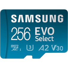 Samsung 256 GB microSDXC UHS-I U3 V30 A2 EVO Select + SD Adapter MB-ME256KA