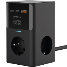 Мережевий фільтр Proove Power Cube 65W (3xAC + 2xType-C + 1xUSB) 1.5m black (PSPC36801201)