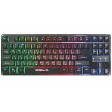 Клавіатура REAL-EL Gaming 8710 TKL Backlit Ukr Black