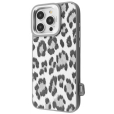 Чохол Kajsa Leopard Pattern with Magnetic Ring iPhone 16 Pro Max gray (65332)