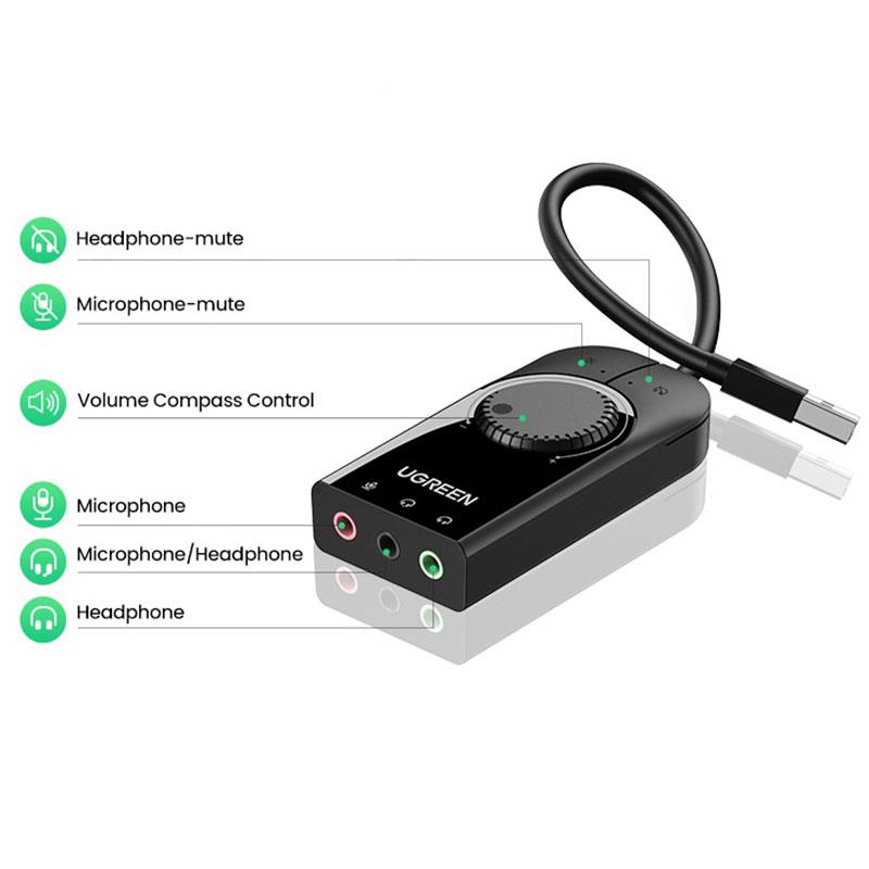 Звуковая карта Ugreen CM129 Black (40964)