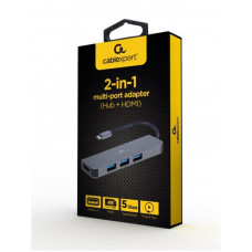 USB-хаб Cablexpert USB Type-C Grey 3-в-1 (A-CM-COMBO2-01)
